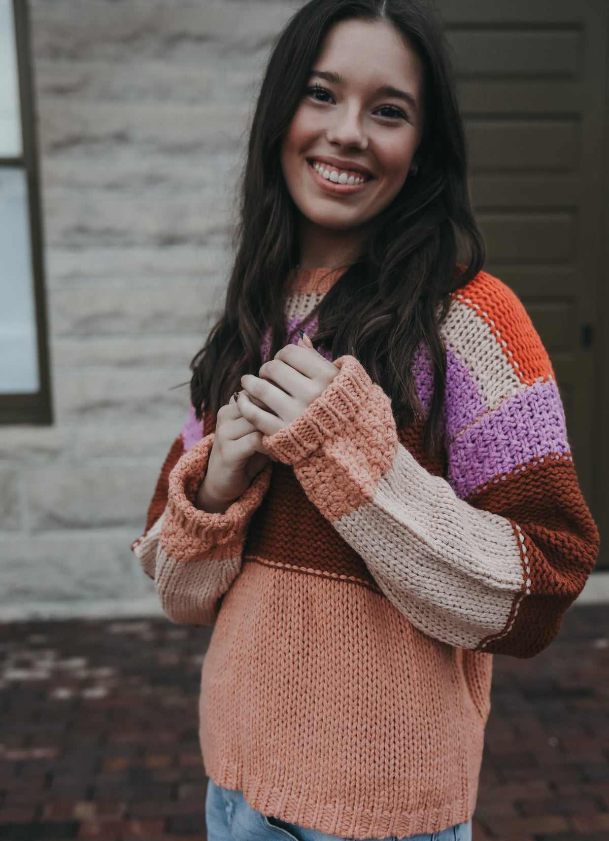 Colorblock Cropped Sweater