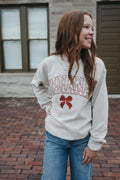 Indiana Bow Crew Neck Sweatshirt- Cream
